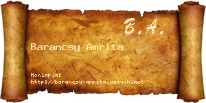 Barancsy Amrita névjegykártya